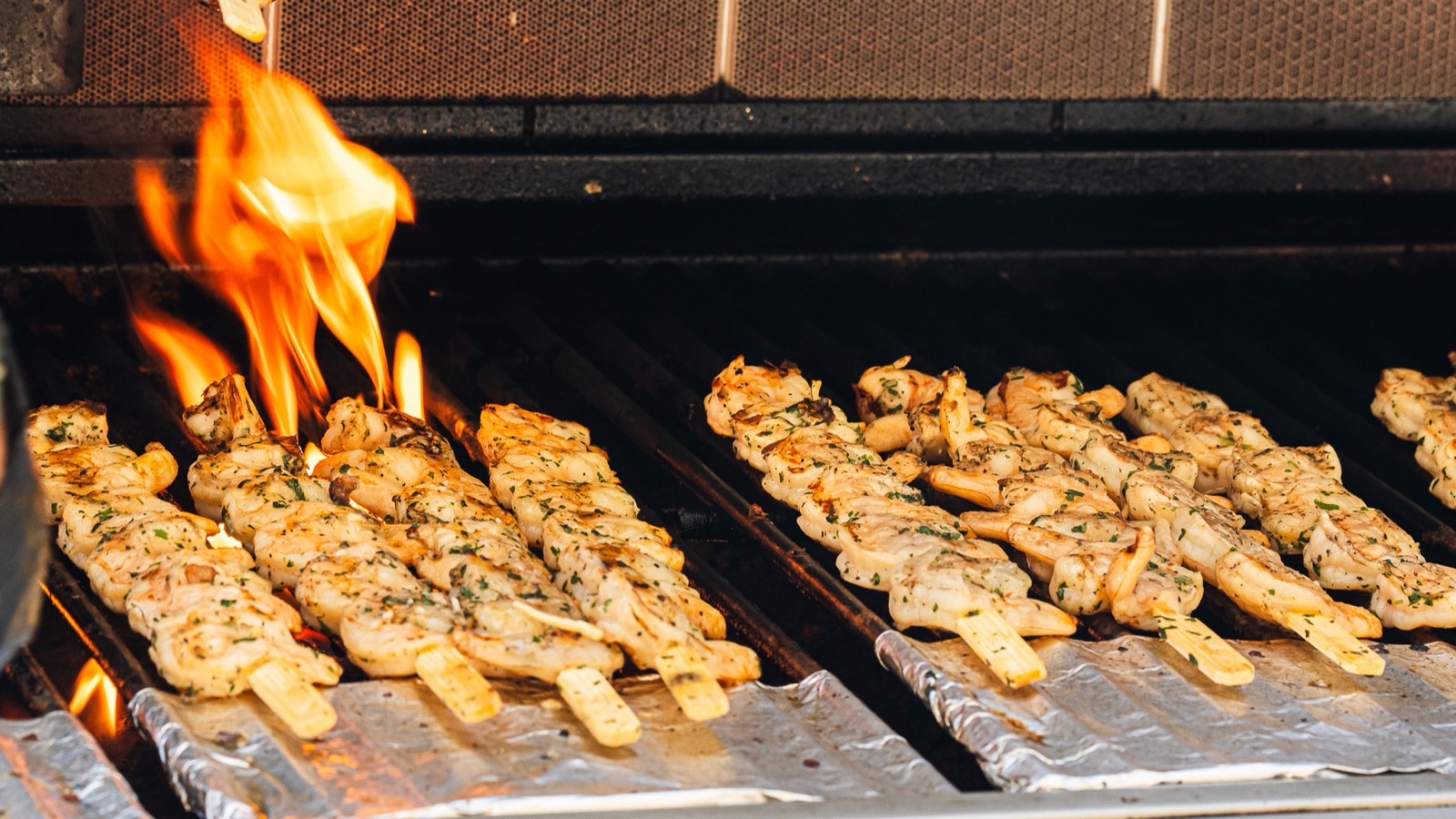 Garlic shrimp skewer catering